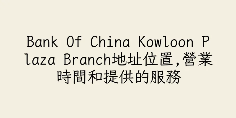 香港Bank Of China Kowloon Plaza Branch地址位置,營業時間和提供的服務